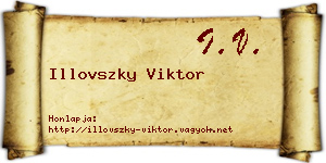 Illovszky Viktor névjegykártya